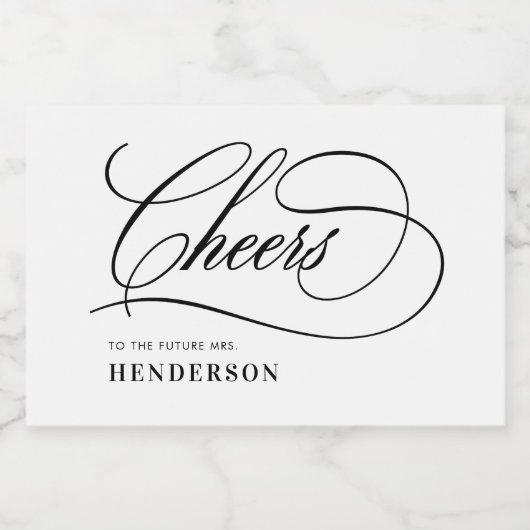 Proost op de toekomstige Mrs Bruiloft Mini Sparkling Wijnetiket (Enkel label)