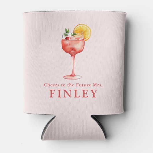 Proost op de toekomstige Mrs Light Roze Bruidsontb Blikjeskoeler (Voorkant)