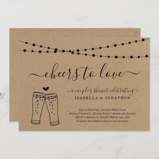 Proost op de uitnodiging voor bier (Voorkant / Achterkant)