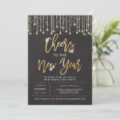 Proost op de uitnodiging voor het nieuwjaarsfeest (Staand voorkant)