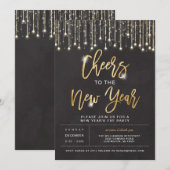 Proost op de uitnodiging voor het nieuwjaarsfeest (Voorkant / Achterkant)