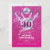 Proost op de verjaardag van 30 Years Pink Glam Dis Kaart (Voorkant)