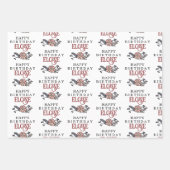 Proost op de verjaardag van Bird and Flowers Inpakpapier Vel (Voorkant 2)