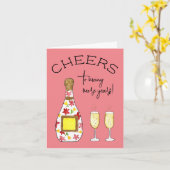 Proost op de verjaardag van de Champagne Kaart (Gele Bloem)