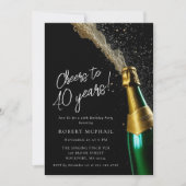 Proost op de verjaardag van de champagnefles van 4 kaart (Voorkant)