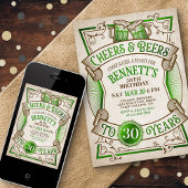 Proost op de verjaardag van Green Beers St. Patric Kaart