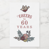 Proost op de verjaardagsfeestgunst wijn etiket (Enkel label)