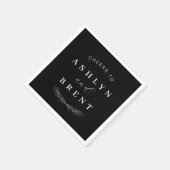 Proost op de zwarte en witte cocktailservetten servet (Hoek)