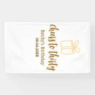 Proost op dertig geel bruine verjaardag pastel cad spandoek