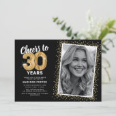 Proost op Dertig jaar 30e verjaardag foto Kaart (Staand voorkant)