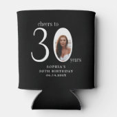 Proost op dertig minimale foto 30e verjaardag blikjeskoeler (Achterkant)