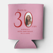 Proost op dertig minimale foto 30e verjaardag blikjeskoeler (Voorkant)