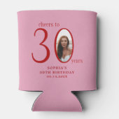 Proost op dertig minimale foto 30e verjaardag blikjeskoeler (Achterkant)