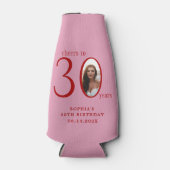 Proost op dertig minimale foto 30e verjaardag flesjeskoeler (Voorkant)