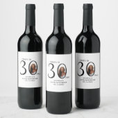 Proost op dertig minimale foto 30e verjaardag wijn etiket (Flessen)