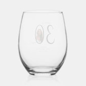 Proost op dertig minimale foto 30e verjaardag wijnglas zonder voet (Achterkant)