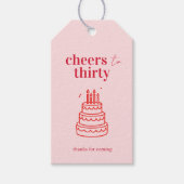 Proost op Dertig Roze Verjaardag Cadeaulabel (Voorkant)