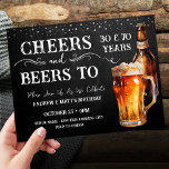 Proost op dubbele verjaardag van Beers Briefkaart<br><div class="desc">Rustic Black Chalkboard waterverf bier flesje en glas pint. Uitnodigingen voor de Rustic Outdoor- of bar-verjaardag. Elke leeftijd. Gemakkelijk aan gepersonaliseerde sjabloon. Alle tekst kan worden aangepast met de ontwerpoptie. Fun,  simpel,  casual verjaardagsuitnodiging voor hem.</div>