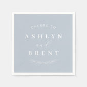 Proost op Dusty Blue Wedding Cocktail servetten (Voorkant)