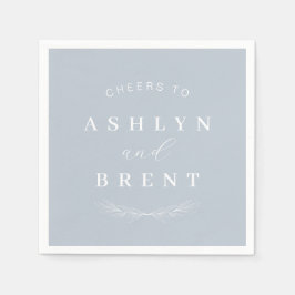 Proost op Dusty Blue Wedding Cocktail servetten