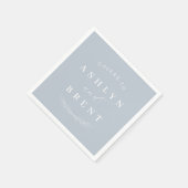 Proost op Dusty Blue Wedding Cocktail servetten (Hoek)