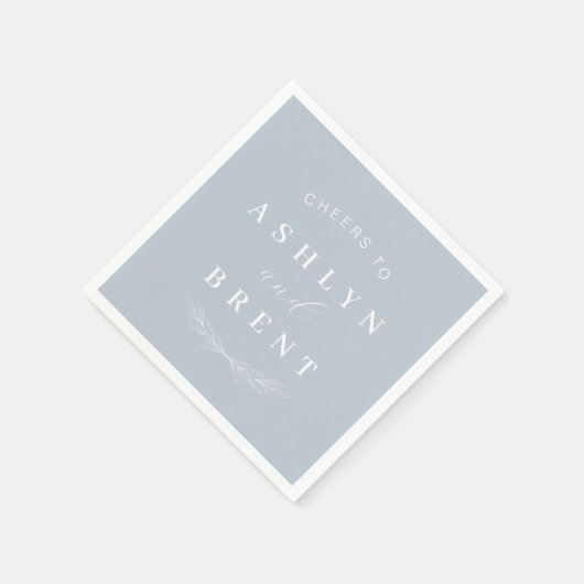 Proost op Dusty Blue Wedding Cocktail servetten (Hoek)