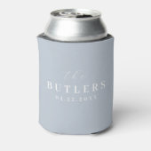 Proost op Dusty Blue Wedding Koelbox/Coozie Blikjeskoeler (Blikje Achterkant)