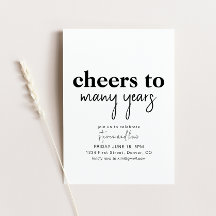 Proost op een aantal jaren verjaardagsfeest uitnod