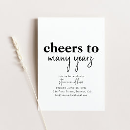 Proost op een aantal jaren verjaardagsfeest uitnod kaart