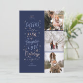 Proost op een ander jaar, Nieuwjaar fotokaart Feestdagenkaart (Staand voorkant)