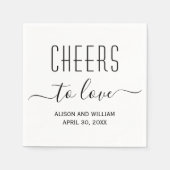 Proost op een elegante en moderne bruiloft servet (Voorkant)