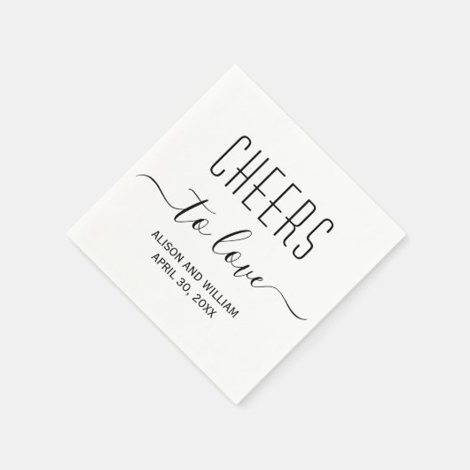 Proost op een elegante en moderne bruiloft servet (Hoek)