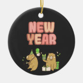 Proost op een frisse start! keramisch ornament (Voorkant)