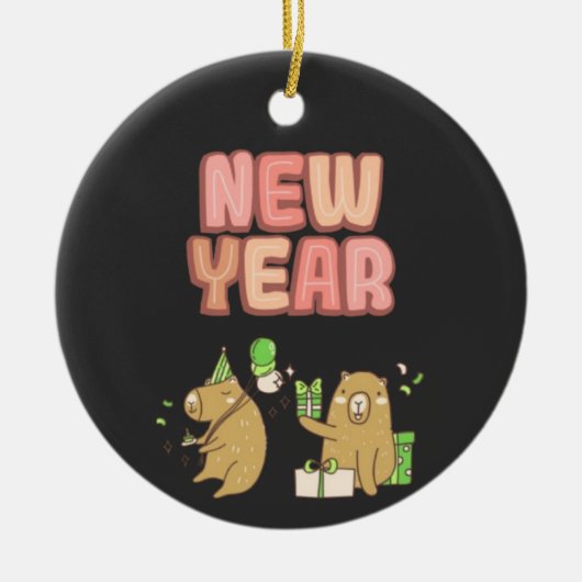 Proost op een frisse start! keramisch ornament (Voorkant)