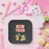 Proost op een frisse start! papieren bordje (Feest)