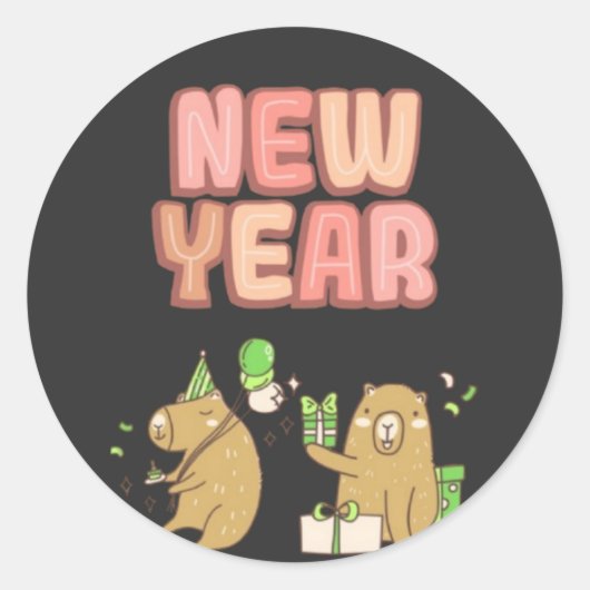 Proost op een frisse start! ronde sticker (Voorkant)