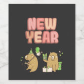 Proost op een frisse start! wijn etiket (Enkel label)