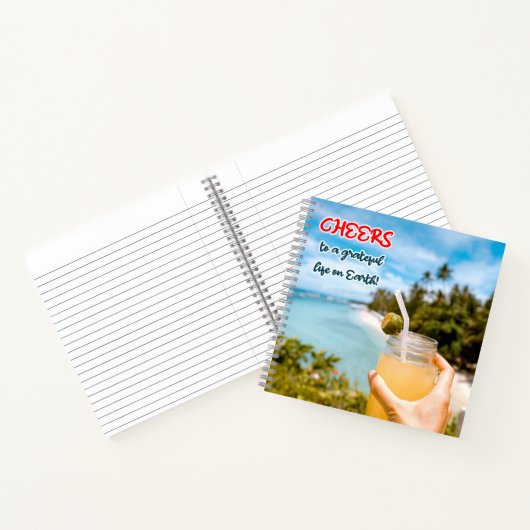Proost op een Grateful Life on Earth Notitieboek (Binnen)
