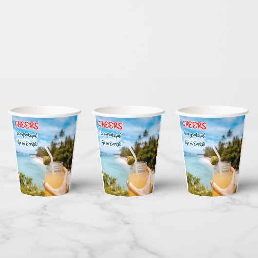 Proost op een Grateful Life on Earth Papieren Bekers (Multi)