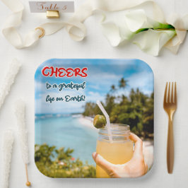 Proost op een Grateful Life on Earth Papieren Bordje