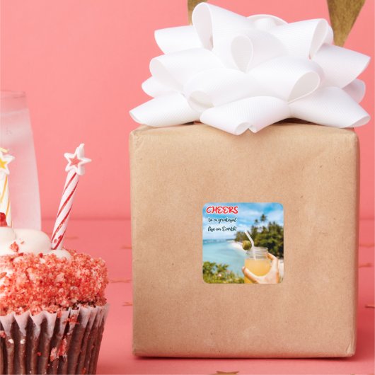 Proost op een Grateful Life on Earth Vierkante Sticker (Feest)