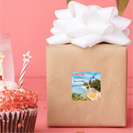 Proost op een Grateful Life on Earth Vierkante Sticker