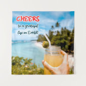 Proost op een Grateful Life on Earth Wandkleed (Voorkant)