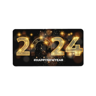 "Proost op een helder nieuwjaar!" Etiket