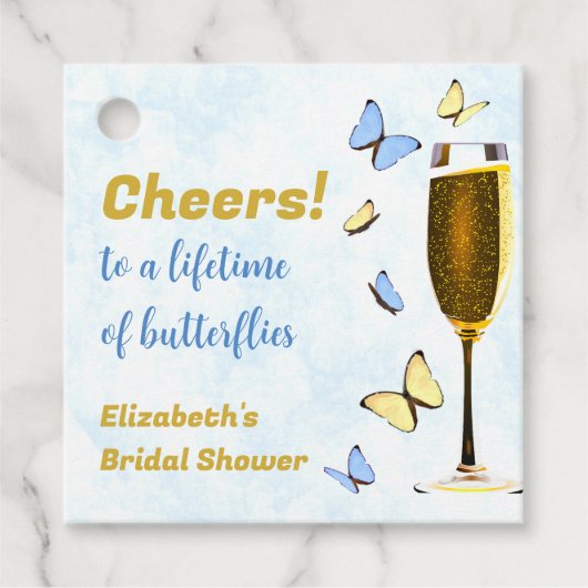 Proost Op Een Leven Lang Vlinders Bruidsdiner Bedankjes Labels (Voorkant)
