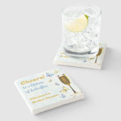 Proost Op Een Leven Lang Vlinders Bruidsfeest Stenen Onderzetter (Zijkant)