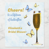 Proost Op Een Leven Lang Vlinders Bruidsfeest Wijn Etiket (Enkel label)