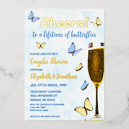 Proost op een leven van vlinders paren douche folie uitnodiging