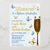 Proost op een leven van vlinders paren douche folie uitnodiging (Voorkant)