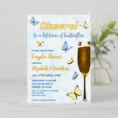 Proost op een leven van vlinders paren douche folie uitnodiging (Staand Voorkant)